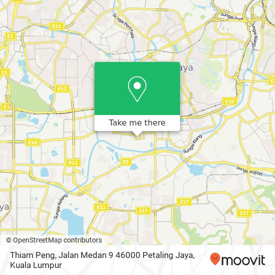 Peta Thiam Peng, Jalan Medan 9 46000 Petaling Jaya