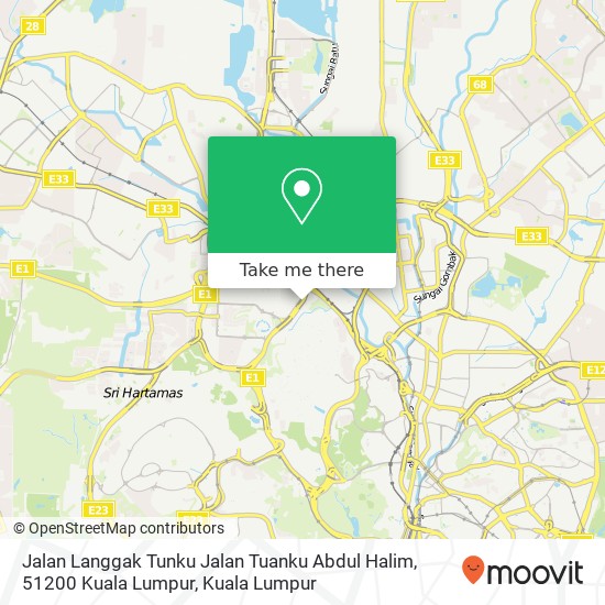 Jalan Langgak Tunku Jalan Tuanku Abdul Halim, 51200 Kuala Lumpur map
