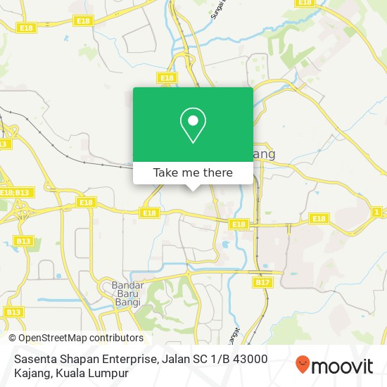 Sasenta Shapan Enterprise, Jalan SC 1 / B 43000 Kajang map