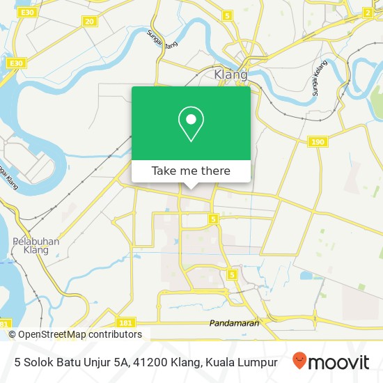 Peta 5 Solok Batu Unjur 5A, 41200 Klang