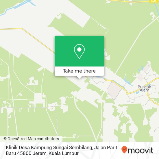 Peta Klinik Desa Kampung Sungai Sembilang, Jalan Parit Baru 45800 Jeram