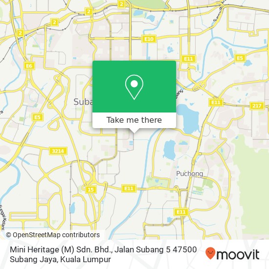 Peta Mini Heritage (M) Sdn. Bhd., Jalan Subang 5 47500 Subang Jaya