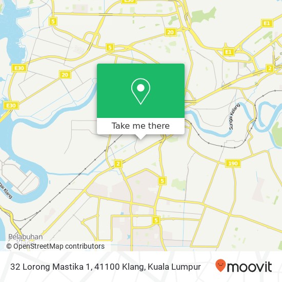 Peta 32 Lorong Mastika 1, 41100 Klang