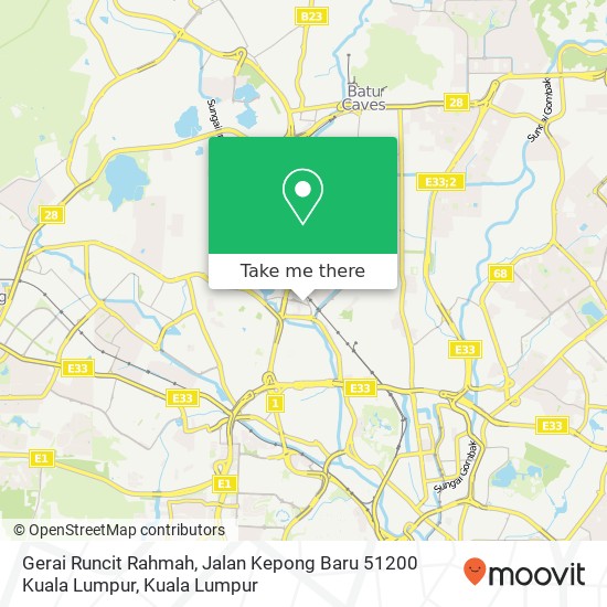 Peta Gerai Runcit Rahmah, Jalan Kepong Baru 51200 Kuala Lumpur