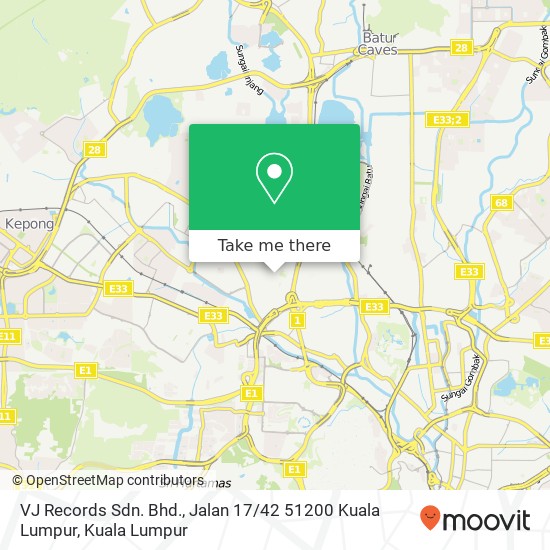 VJ Records Sdn. Bhd., Jalan 17 / 42 51200 Kuala Lumpur map