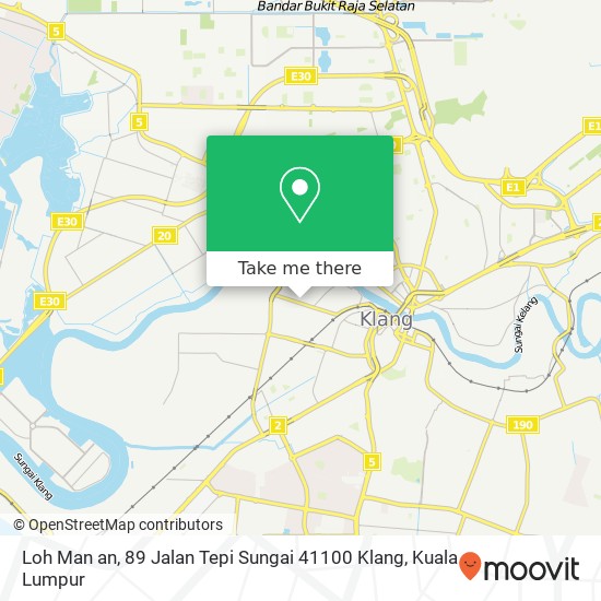 Peta Loh Man an, 89 Jalan Tepi Sungai 41100 Klang