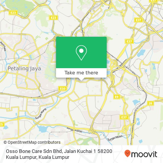 Osso Bone Care Sdn Bhd, Jalan Kuchai 1 58200 Kuala Lumpur map