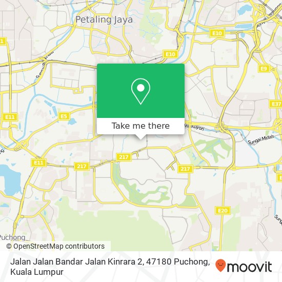 Peta Jalan Jalan Bandar Jalan Kinrara 2, 47180 Puchong