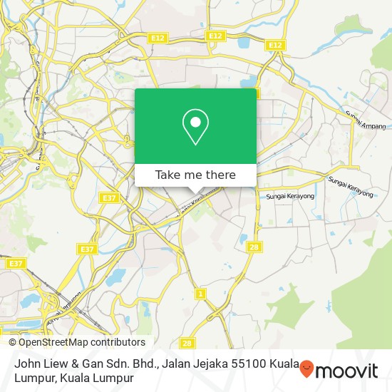 John Liew & Gan Sdn. Bhd., Jalan Jejaka 55100 Kuala Lumpur map