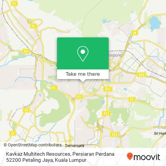 Kavkaz Multitech Resources, Persiaran Perdana 52200 Petaling Jaya map