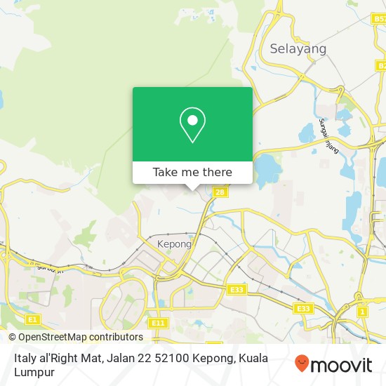 Italy al'Right Mat, Jalan 22 52100 Kepong map