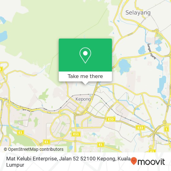 Mat Kelubi Enterprise, Jalan 52 52100 Kepong map