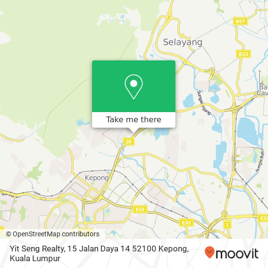 Peta Yit Seng Realty, 15 Jalan Daya 14 52100 Kepong