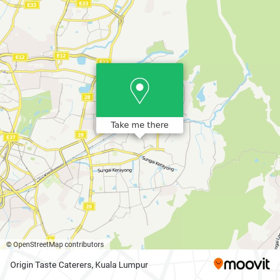 Origin Taste Caterers map