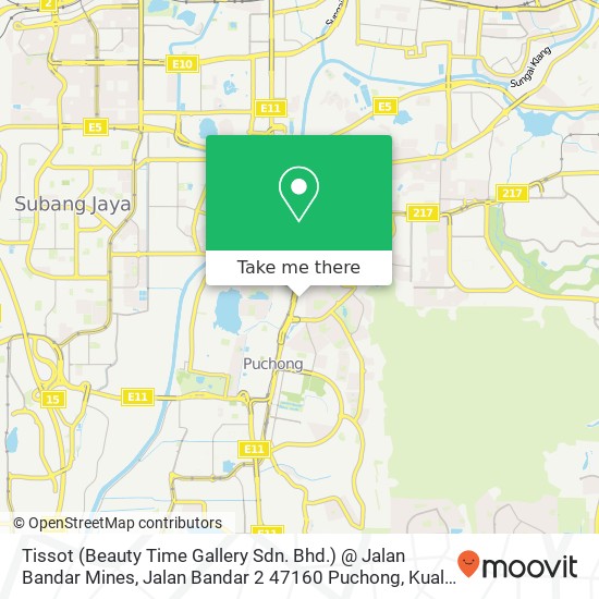 Tissot (Beauty Time Gallery Sdn. Bhd.) @ Jalan Bandar Mines, Jalan Bandar 2 47160 Puchong map
