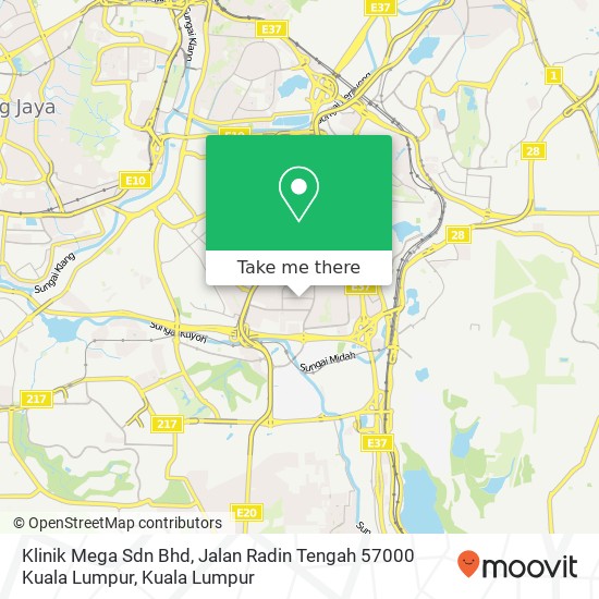 Klinik Mega Sdn Bhd, Jalan Radin Tengah 57000 Kuala Lumpur map