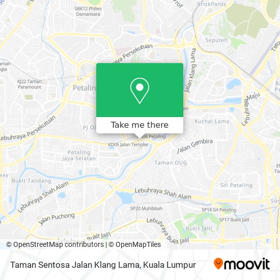 Peta Taman Sentosa Jalan Klang Lama