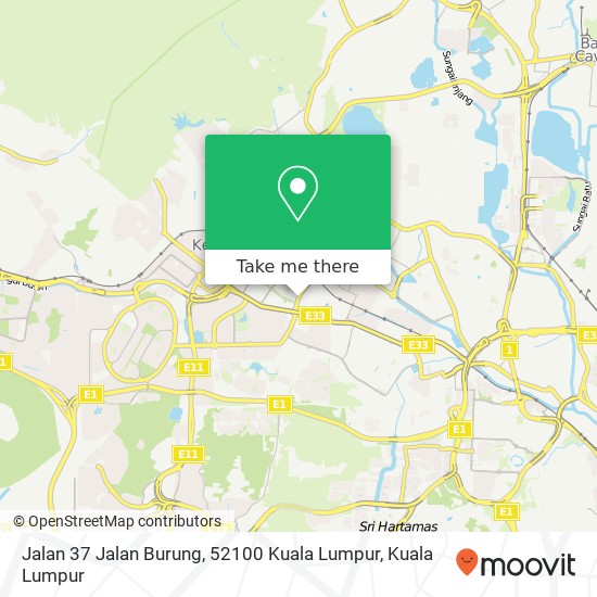 Peta Jalan 37 Jalan Burung, 52100 Kuala Lumpur