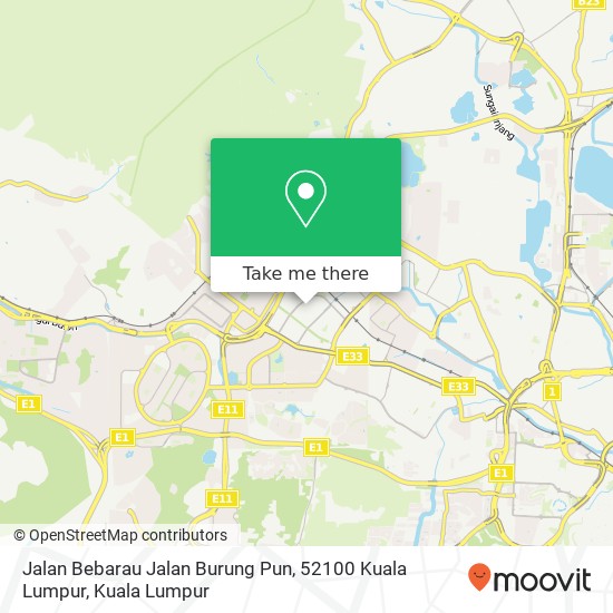 Peta Jalan Bebarau Jalan Burung Pun, 52100 Kuala Lumpur