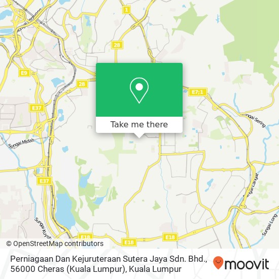 Peta Perniagaan Dan Kejuruteraan Sutera Jaya Sdn. Bhd., 56000 Cheras (Kuala Lumpur)