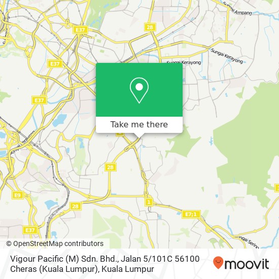 Peta Vigour Pacific (M) Sdn. Bhd., Jalan 5 / 101C 56100 Cheras (Kuala Lumpur)