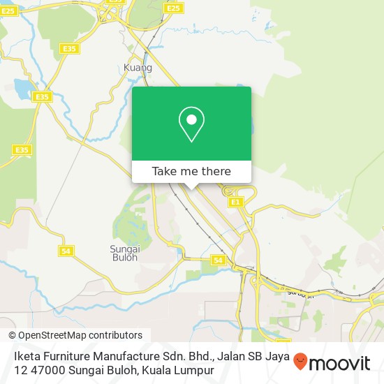 Peta Iketa Furniture Manufacture Sdn. Bhd., Jalan SB Jaya 12 47000 Sungai Buloh
