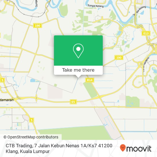 Peta CTB Trading, 7 Jalan Kebun Nenas 1A / Ks7 41200 Klang