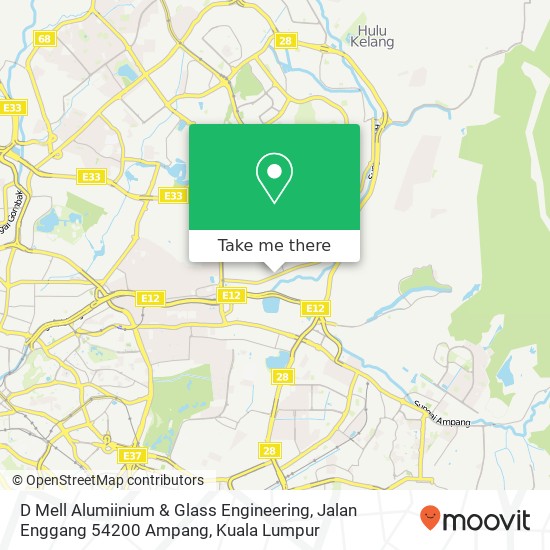 D Mell Alumiinium & Glass Engineering, Jalan Enggang 54200 Ampang map