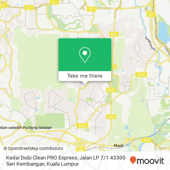 Peta Kedai Dobi Clean PRO Express, Jalan LP 7 / 1 43300 Seri Kembangan