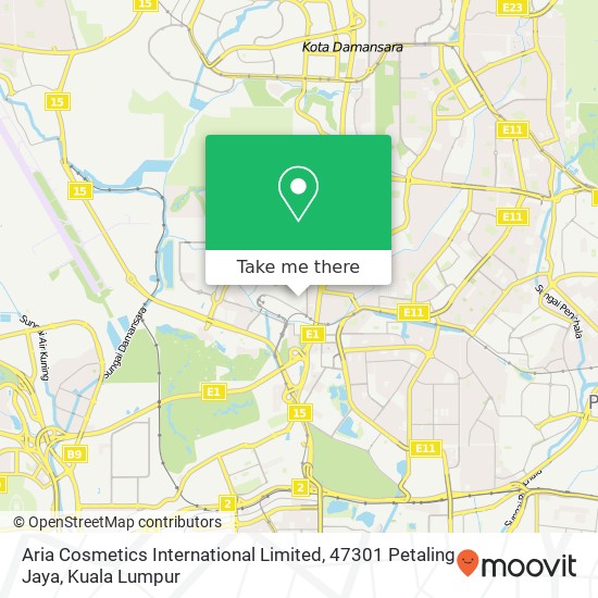 Aria Cosmetics International Limited, 47301 Petaling Jaya map