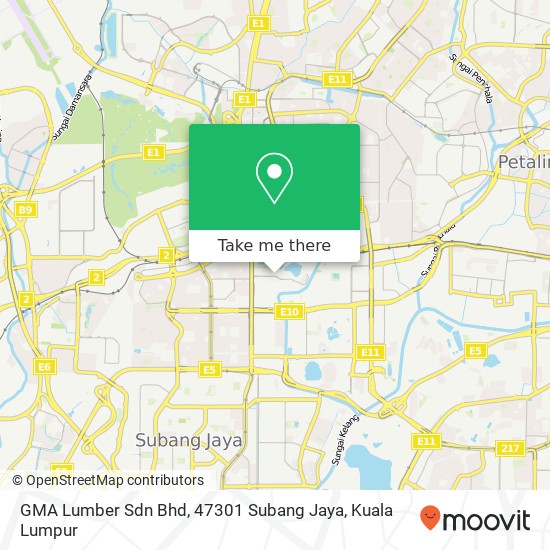 Peta GMA Lumber Sdn Bhd, 47301 Subang Jaya
