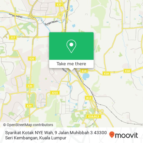 Syarikat Kotak NYE Wah, 9 Jalan Muhibbah 3 43300 Seri Kembangan map