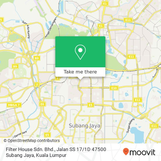 Filter House Sdn. Bhd., Jalan SS 17 / 1D 47500 Subang Jaya map