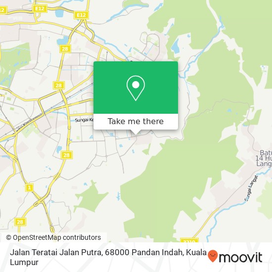 Peta Jalan Teratai Jalan Putra, 68000 Pandan Indah