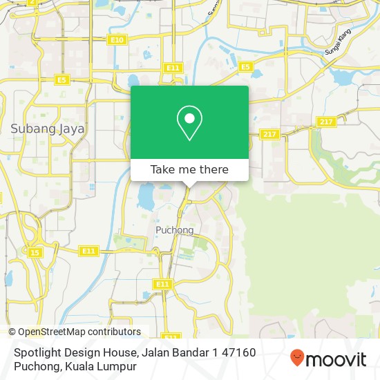 Peta Spotlight Design House, Jalan Bandar 1 47160 Puchong