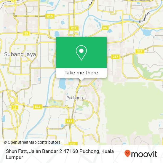 Peta Shun Fatt, Jalan Bandar 2 47160 Puchong