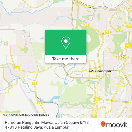 Peta Pameran Pengantin Mawar, Jalan Cecawi 6 / 18 47810 Petaling Jaya