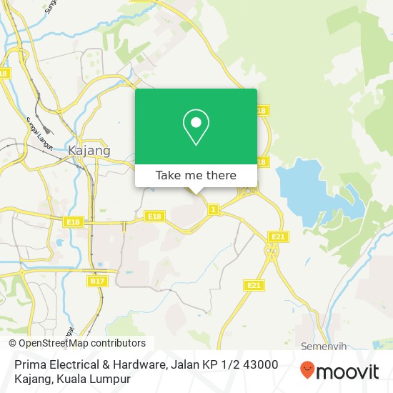 Prima Electrical & Hardware, Jalan KP 1 / 2 43000 Kajang map