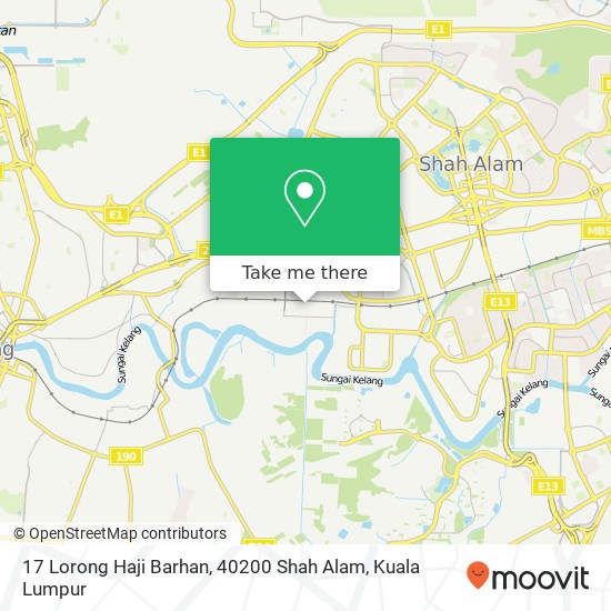 Peta 17 Lorong Haji Barhan, 40200 Shah Alam