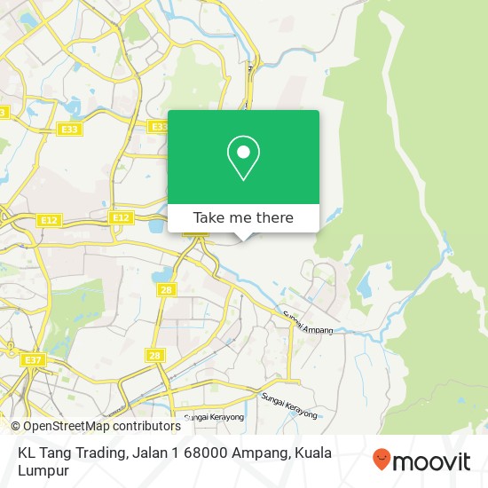 KL Tang Trading, Jalan 1 68000 Ampang map