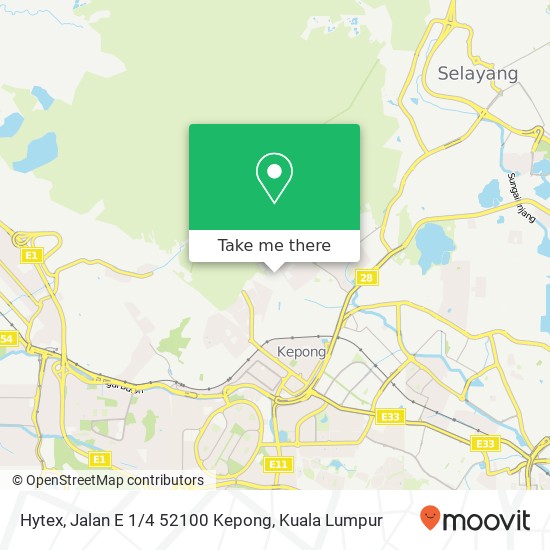 Peta Hytex, Jalan E 1 / 4 52100 Kepong