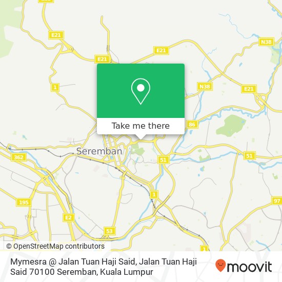 Mymesra @ Jalan Tuan Haji Said, Jalan Tuan Haji Said 70100 Seremban map