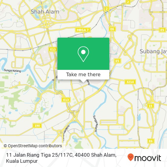 11 Jalan Riang Tiga 25 / 117C, 40400 Shah Alam map