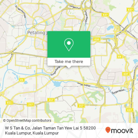 Peta W S Tan & Co, Jalan Taman Tan Yew Lai 5 58200 Kuala Lumpur