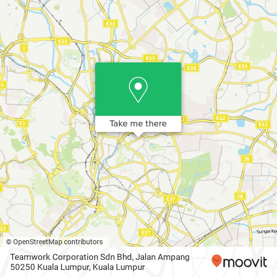 Teamwork Corporation Sdn Bhd, Jalan Ampang 50250 Kuala Lumpur map