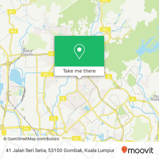 Peta 41 Jalan Seri Setia, 53100 Gombak