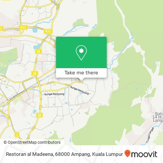 Peta Restoran al Madeena, 68000 Ampang