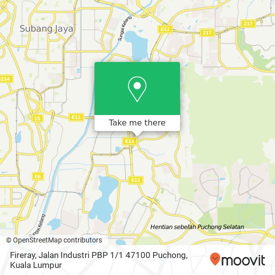Peta Fireray, Jalan Industri PBP 1 / 1 47100 Puchong
