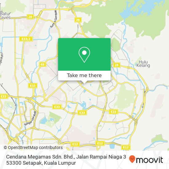 Cendana Megamas Sdn. Bhd., Jalan Rampai Niaga 3 53300 Setapak map