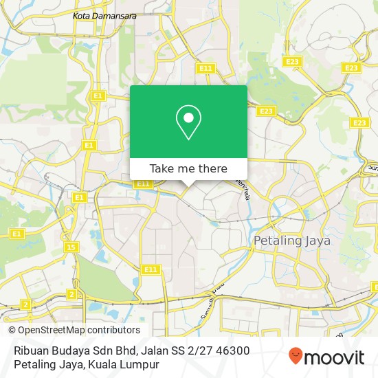 Ribuan Budaya Sdn Bhd, Jalan SS 2 / 27 46300 Petaling Jaya map